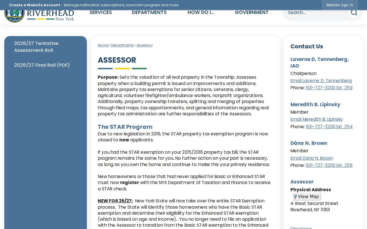 Riverhead neighbors parcel research through the Town Assessor records page
