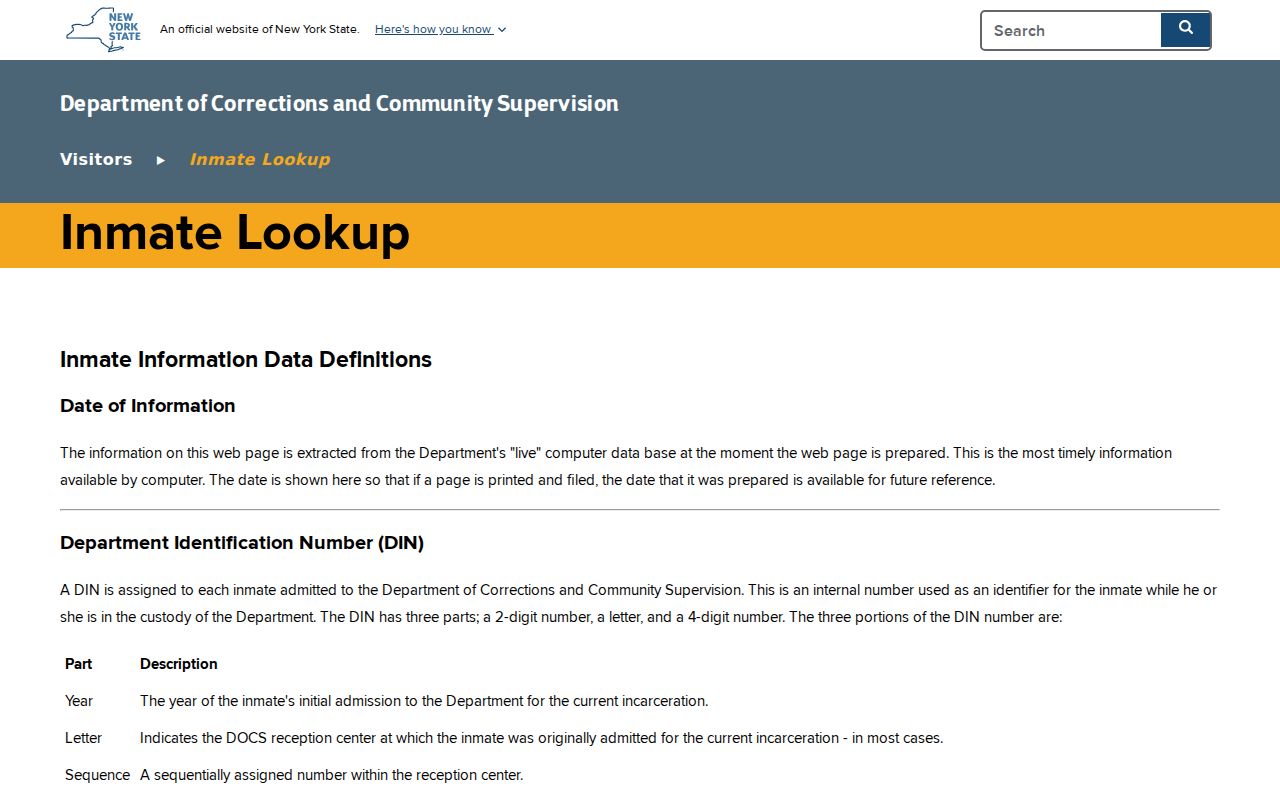 Riverhead resident lookup official New York DOCCS search route