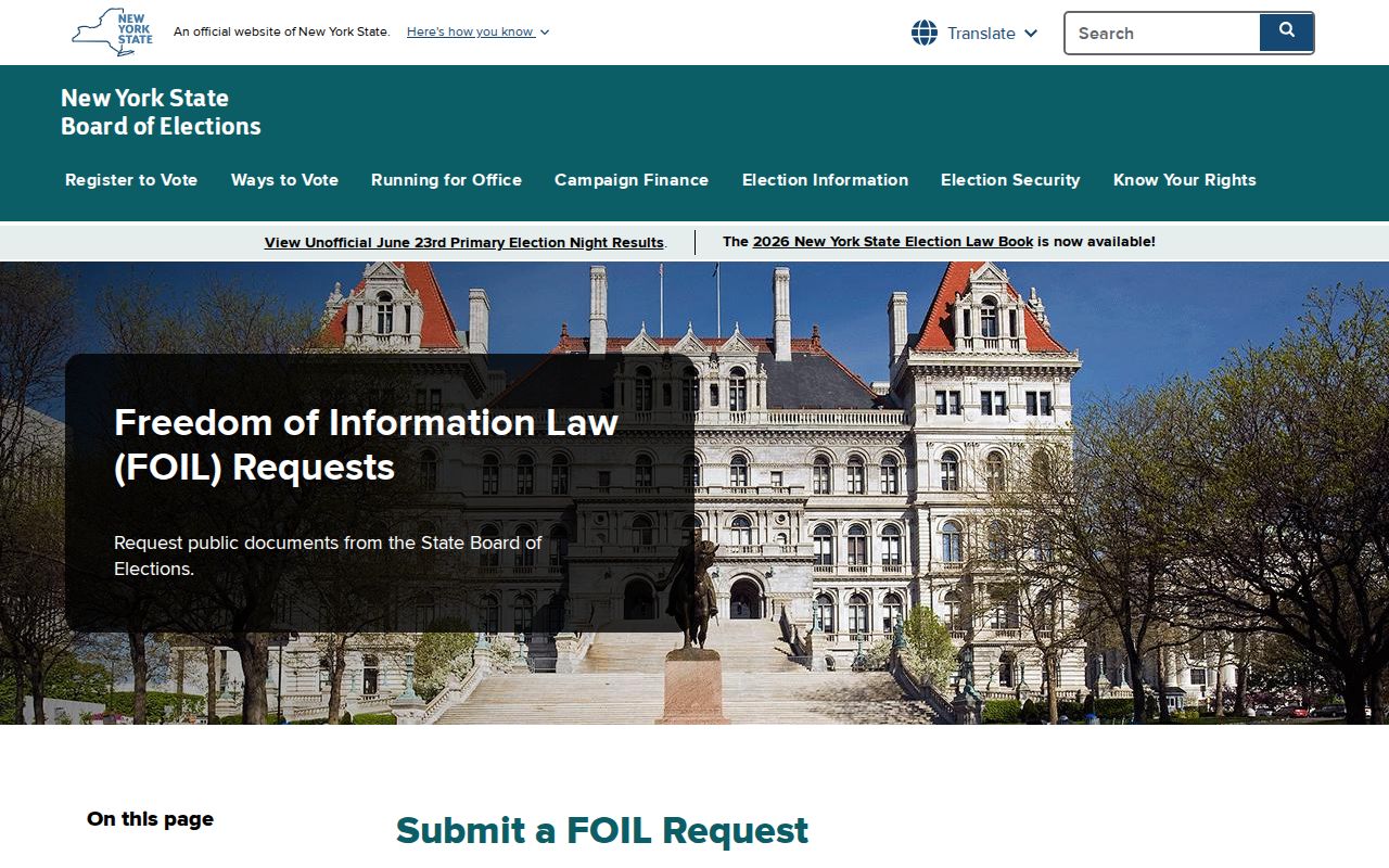 Riverhead resident lookup New York voter-data FOIL request guidance
