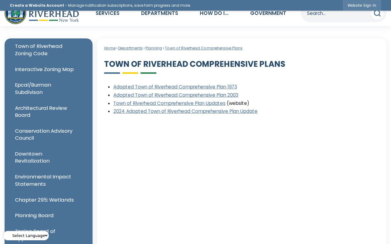 Riverhead ZIP code directory Town comprehensive plan boundary context